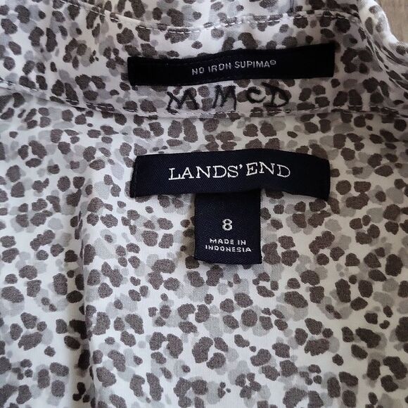 EUC No Iron Supima Lands' End women's half button down dress shirt, 8, cotton - Picture 7 of 9